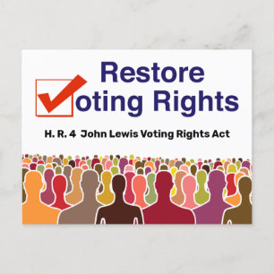 HR4 John Lewis Voting Högers Act Vykort
