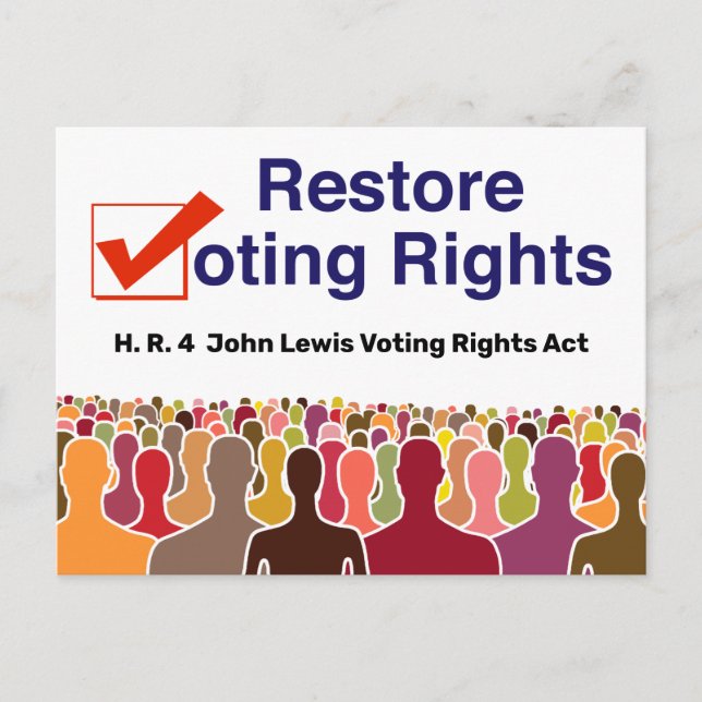 HR4 John Lewis Voting Högers Act Vykort (Framsida)