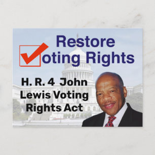 HR4 John Lewis Voting Högers Act Vykort