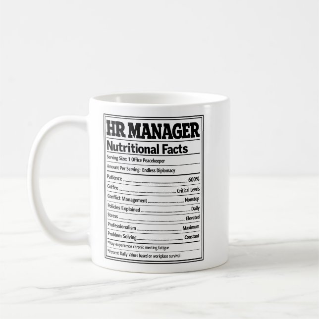 HR-chef Näringsfakta Roligt kontorspresent Kaffemugg (Vänster)