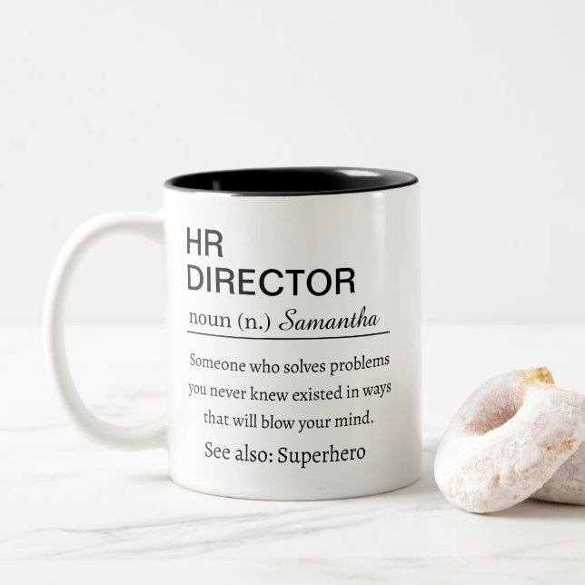 HR Director Dictionary Definition Personalized  Två-Tonad Mugg (Med munk)