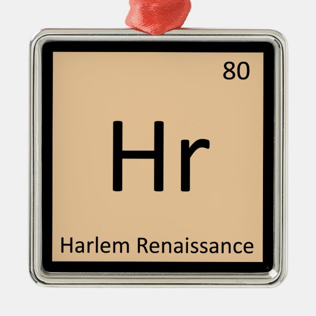 Hr - Harlem Renaissance Art Periodic Bord Symbol Julgransprydnad Metall (Framsidan)