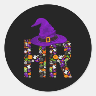 Hr Häxa Human Resources Pumpa Halloween Kostym Runt Klistermärke