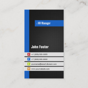 HR Manager - Modern Snyggt Blue Visitkort