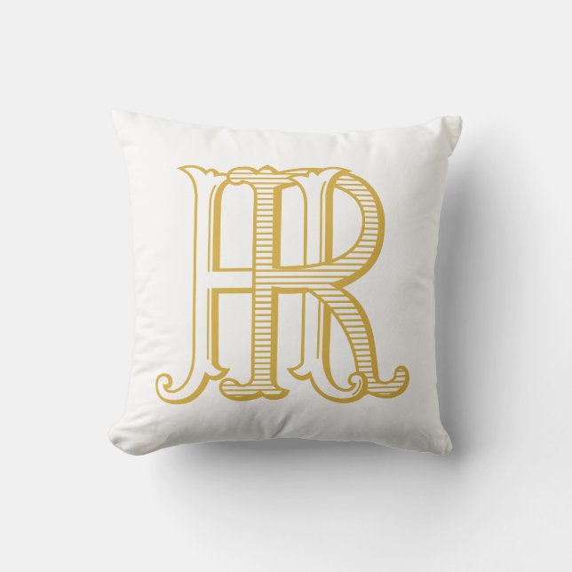 HR Monogram eller RH Monogram Dekorativ kudde (Framsida)