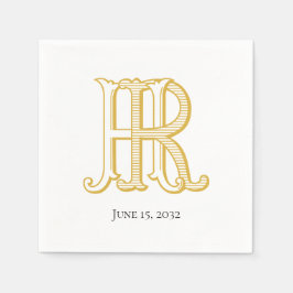 HR Monogram eller RH Monogram Napkins Pappersservett