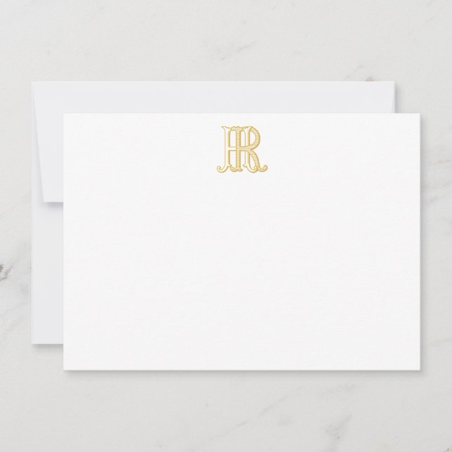 HR Monogram eller RH Monogram Notecards Anteckningskort (Framsida)