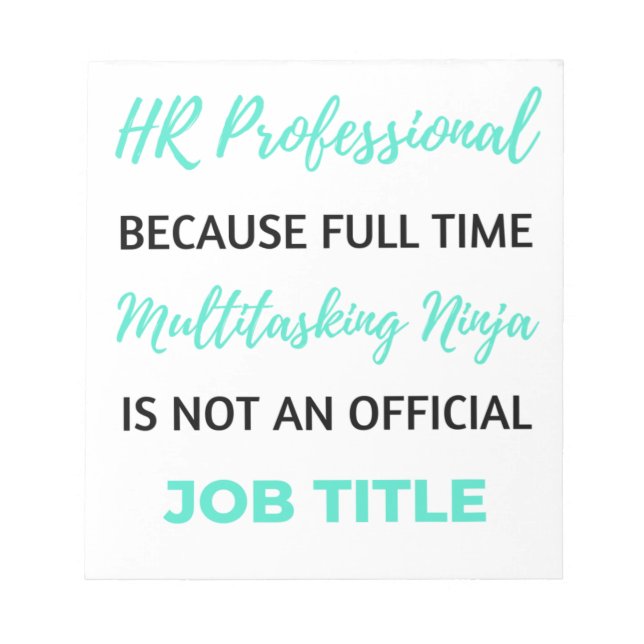 HR-Professionell eftersom Fullt Time Multitasking  Anteckningsblock (Framsida)