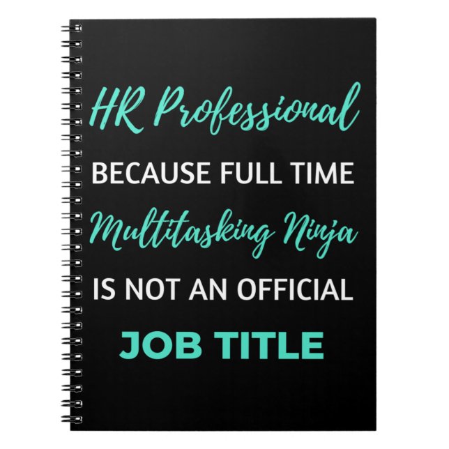 HR-Professionell eftersom Fullt Time Multitasking Anteckningsbok (Framsidan)