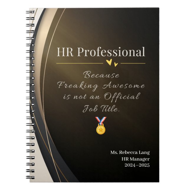 HR-Professionellens bärbara dator - Lustigt Anpass Anteckningsbok (Framsidan)
