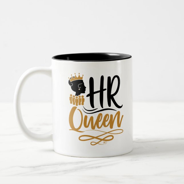 HR Queen Human Resources Kvinnor Två-Tonad Mugg (Vänster)