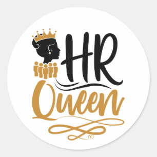 HR Queen Human Resources Women Runt Klistermärke