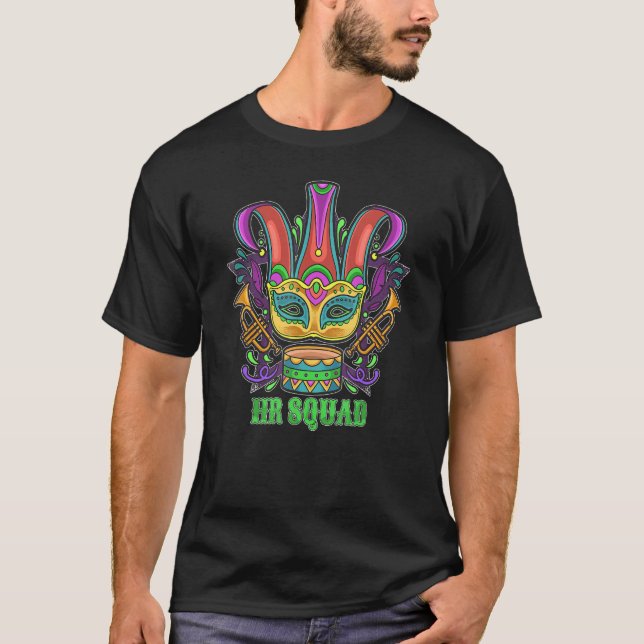 HR Squad Mardi Gras Costume Human Resource T Shirt (Framsida)
