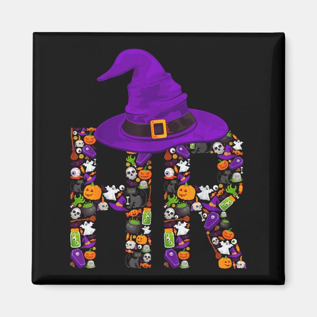 Hr Witch Human Resources Pumpkin Halloween Costume Magnet (Framsidan)