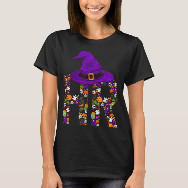 Hr Witch Human Resources Pumpkin Halloween Costume T Shirt (Framsida)
