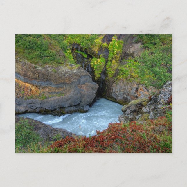 Hraunfossar I Vykort (Framsida)