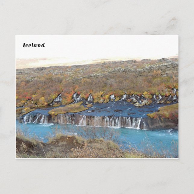 Hraunfossar, Island A Vykort (Framsida)