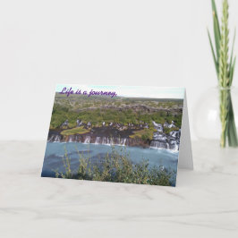 Hraunfossar-vattenfall i hälsningskort för Island Kort