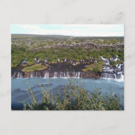 Hraunfossar vattenfall i Island Vykort