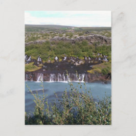 Hraunfossar vattenfall på Island Vykort