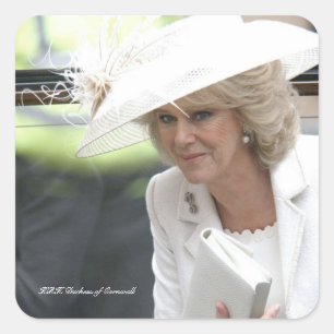 HRH Duchess of Cornwall Fyrkantigt Klistermärke