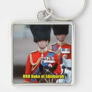 HRH Duke of Edinburgh Fyrkantig Silverfärgad Nyckelring
