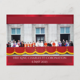 HRH Kung Charles III Coronation balcony Vykort