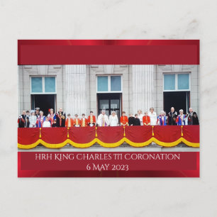 HRH Kung Charles III Coronation balcony Vykort