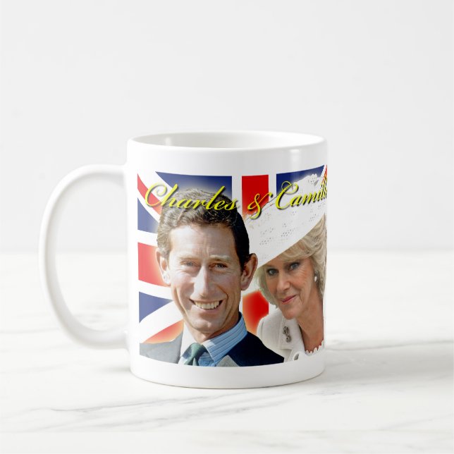 HRH-Prince Charles & HRH-hertiginna av Cornwall Kaffemugg (Vänster)