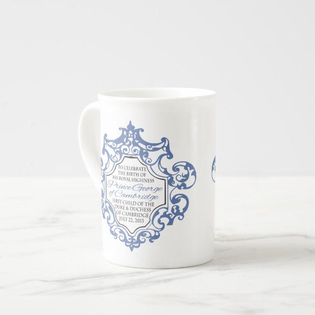 HRH-Prince George Slösa/vitrulla Benporslin Mugg (Framsida vänster)