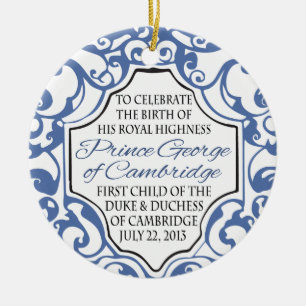 HRH-Prince George Slösa/vitrulla Julgransprydnad Keramik
