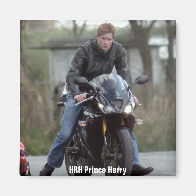 HRH Prince Harry motorcykel Magnet (Framsidan)