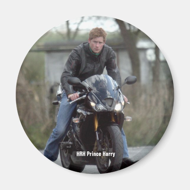 HRH Prince Harry motorcykel Magnet (Framsidan)