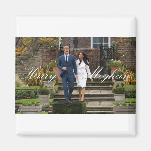 HRH Prince Harry och Meghan Markle Royal Bröllop Magnet (Framsidan)