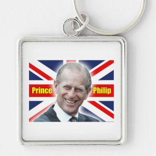 HRH Prince Philip - Toppen! Fyrkantig Silverfärgad Nyckelring
