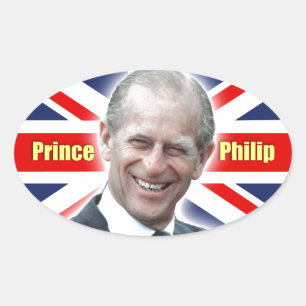 HRH Prince Philip - Toppen! Ovalt Klistermärke