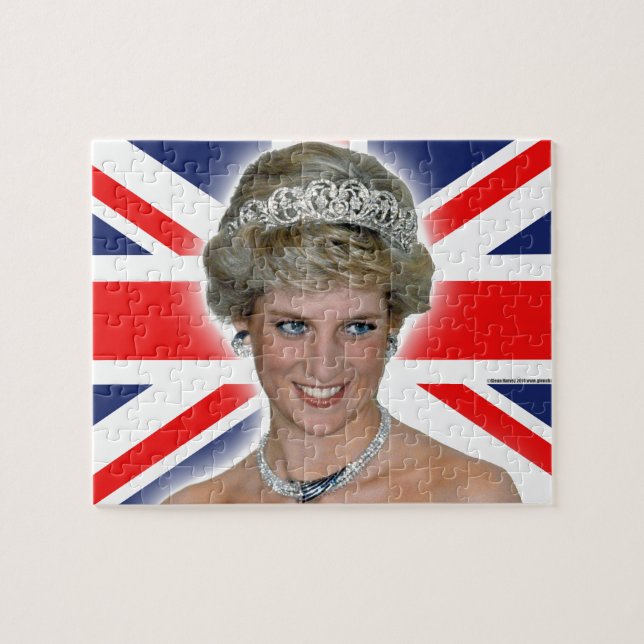 HRH Princess Diana Union Jack Pussel (Horisontell)