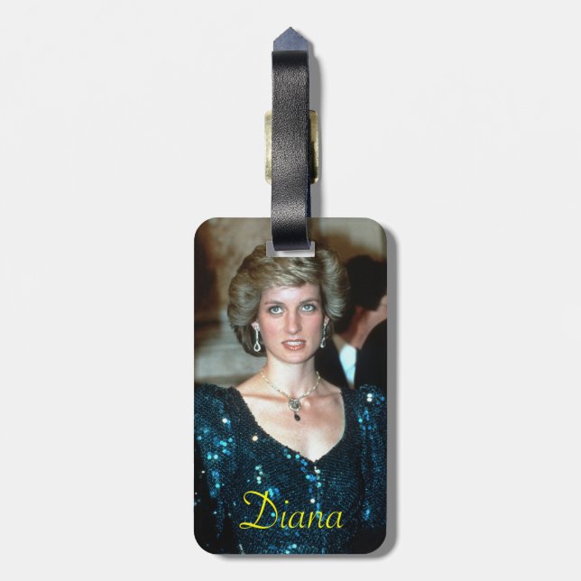 HRH Princess Diana Wien 1986 Bagagebricka (Baksidan Lodrät)