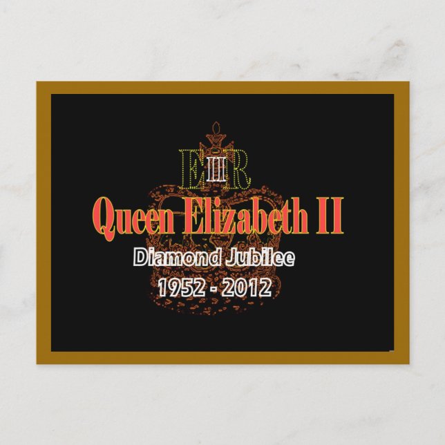 HRH Queen Elizabeth Diamond Jubilee vykort (Framsida)