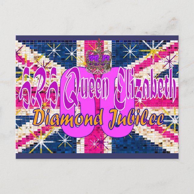 HRH Queen Elizabeth Diamond Jubilee vykort (Framsida)