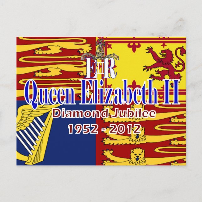 HRH Queen Elizabeth Diamond Jubilee vykort (Framsida)