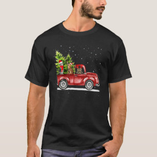 Hristmas Cat Ride Red Lastbil Julafton Santa Hat P T Shirt