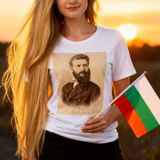 Hristo Botev Vintage Porträtt Bulgarisk Patriot T Shirt
