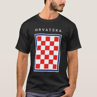 Hrvatska Checker Blue Border T Shirt
