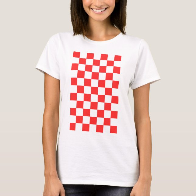 Hrvatska Croatia Red Squares T Shirt (Framsida)