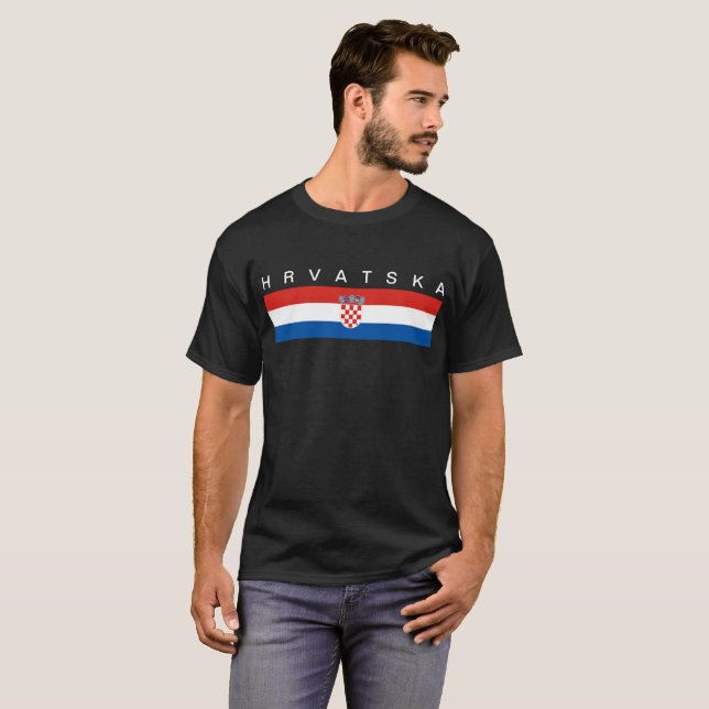 Hrvatska för symbol för Kroatienlandflagga lång Tee Shirt (Hel framsida)