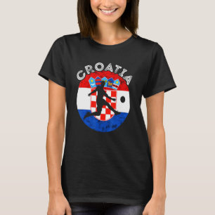 Hrvatska fotbollslag Kroatiskt Flagga kroatiskt fo T Shirt