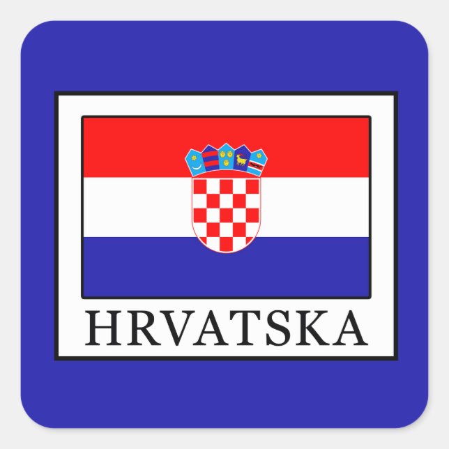 Hrvatska Fyrkantigt Klistermärke (Framsida)