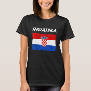 Hrvatska Kroatien kroatiska rötter Kroatiska Flagg T Shirt