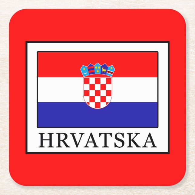Hrvatska Underlägg Papper Kvadrat (Framsidan)